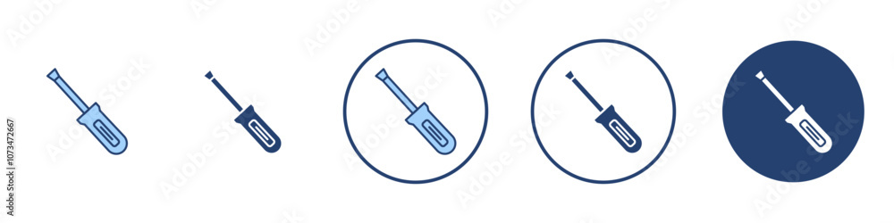 Screwdriver icon Thin line art isolated Screwdriver icon Thin line art isolated