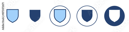 Shield icon Thin line art isolated