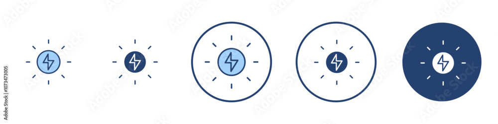 Solar energy icon Thin line art isolated Solar energy icon Thin line art isolated