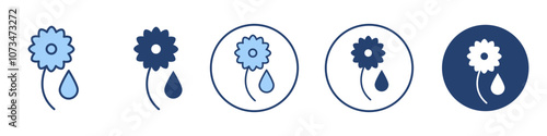 Sunflower oil icon Thin line art isolated