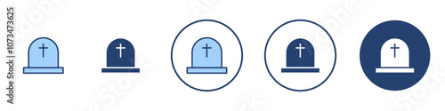 Tombstone icon Thin line art isolated