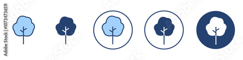 Tree icon Thin line art isolated