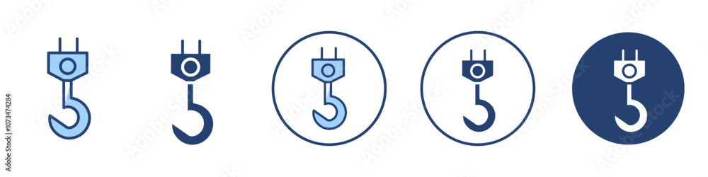 Winch hook icon Thin line art isolated Winch hook icon Thin line art isolated