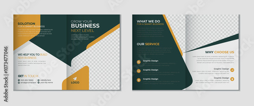 Professional Corporate Bifold Brochure Template Design