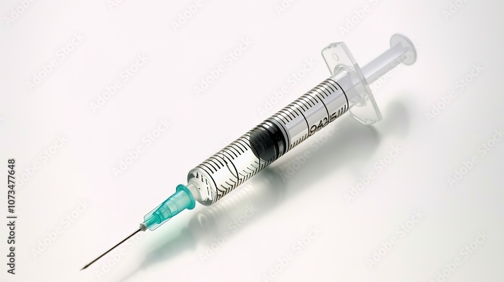 Injection with a Syringe Isolated on White Background - a clinical and precise visual. The injection with a syringe isolated on the white background creates a clean and sterile look. It gives the impr Injection with a Syringe Isolated on White Background - a clinical and precise visual. The injection with a syringe isolated on the white background creates a clean and sterile look. It gives the impr