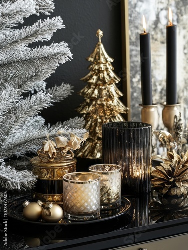 Gold and Black Christmas De...