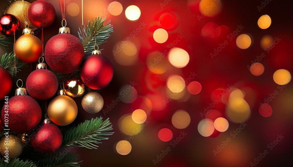 christmas card with colorful red balls christmas card with colorful red balls