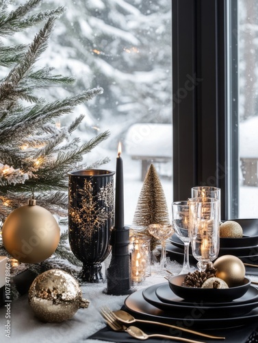 Black and Gold Christmas Ta...