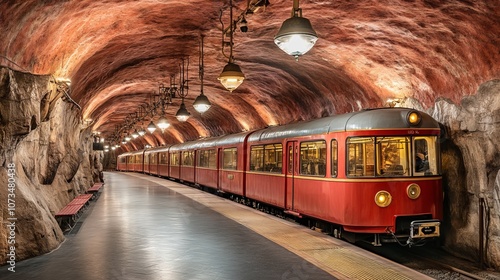  Platform of  Stan Station of the  (Subway) and C20 type train photo