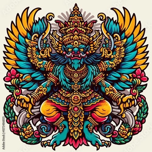 thai painting garuda vishnu