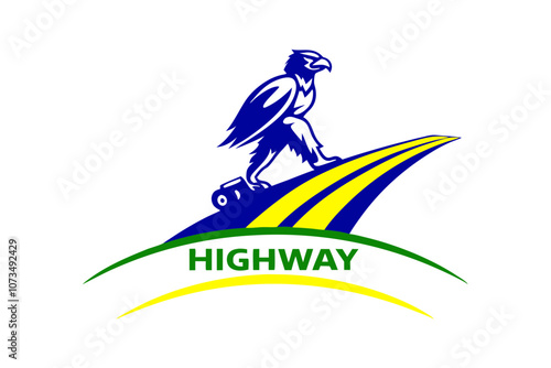 Illustration of highway logo design isolated on white background