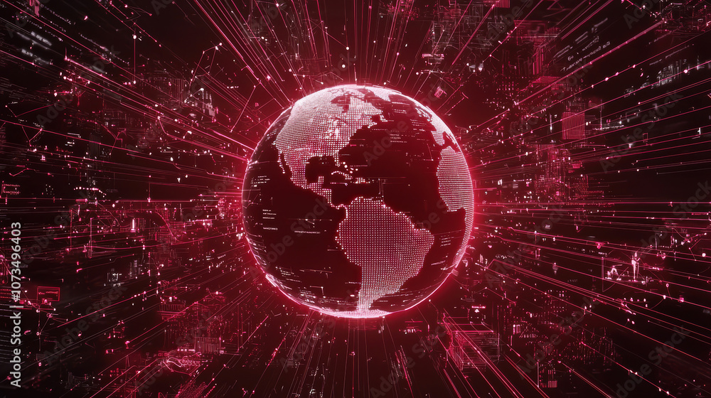 Obraz premium Digital graphic cosmic theme featuring both - real world elements