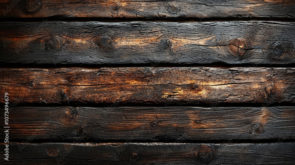 A close-up view of dark, textured wooden planks, showcasing natural patterns and warmth. A close-up view of dark, textured wooden planks, showcasing natural patterns and warmth.