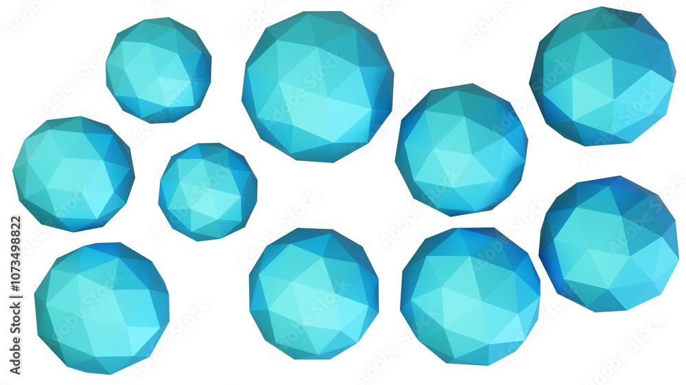 Abstract Blue 3D Geometric Spheres Graphic Illustration Abstract Blue 3D Geometric Spheres Graphic Illustration