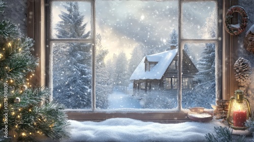A Cozy Winter Cabin View Th...