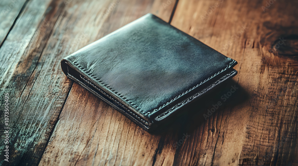 A deep green leather wallet with a slightly distressed texture resting on a wooden surface, highlighting its premium craftsmanship.
A deep green leather wallet with a slightly distressed texture resting on a wooden surface, highlighting its premium craftsmanship.