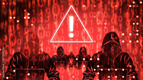 Hacker attack. Silhouettes ...