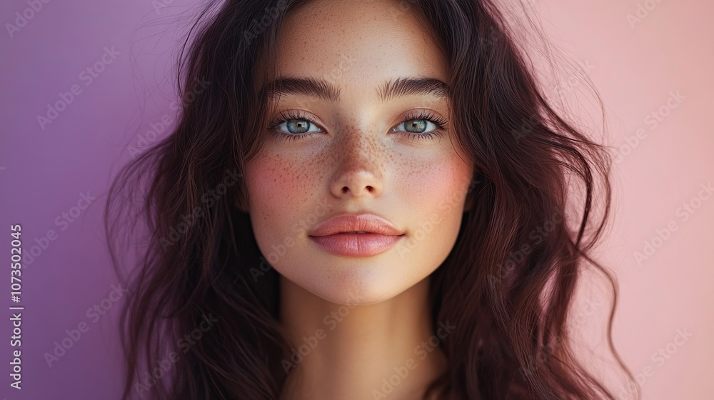 Portrait of a Beautiful Woman with Long Hair Portrait of a Beautiful Woman with Long Hair