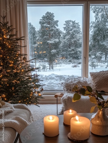 Cozy Winter Interior with a...