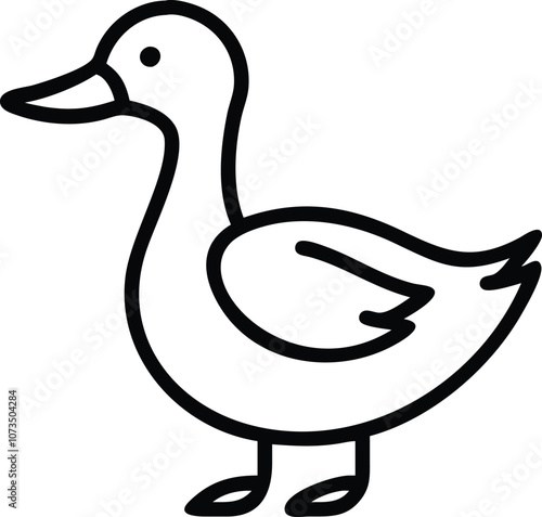 Duck vector icon. Drake, wildfowl sign. Bird illustration.