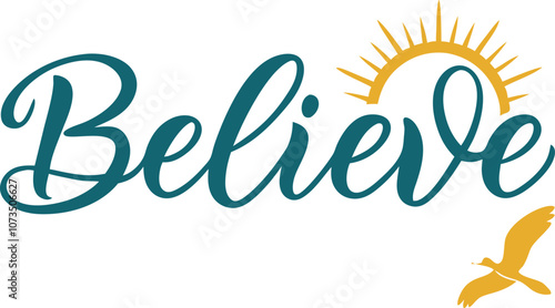  Believe Typography Design Illustration