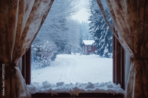 A Glimpse of a Snowy Cabin ...
