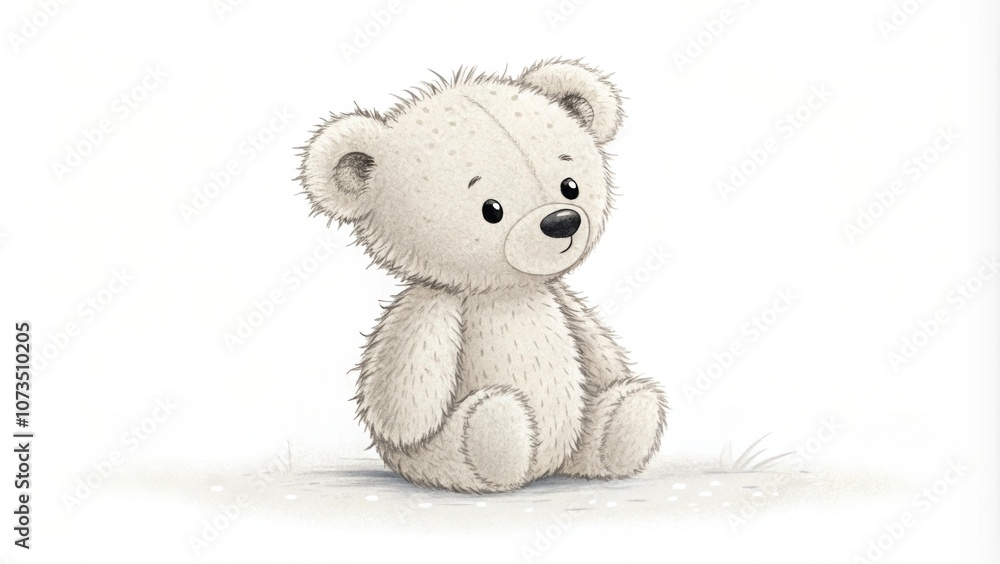 A minimalist image featuring a simple, tiny teddy bear against a plain white background. A minimalist image featuring a simple, tiny teddy bear against a plain white background.