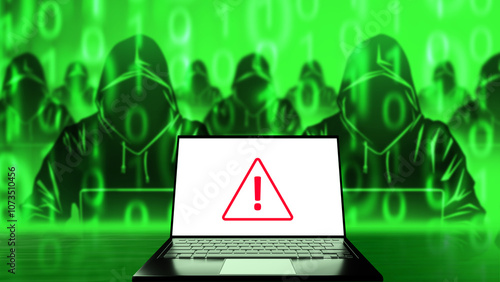 Hackers attack computer. Gr...