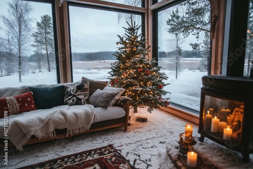 Cozy Cabin Interior with Ch...