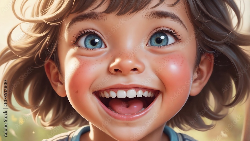 Cheerful young child with bright blue eyes and a big smile Cheerful young child with bright blue eyes and a big smile