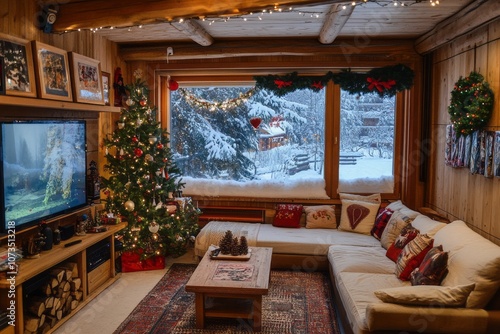 Cozy Cabin Interior with Ch...