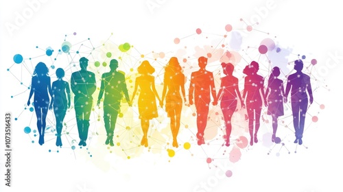 Diverse Professionals Connected by Silhouettes