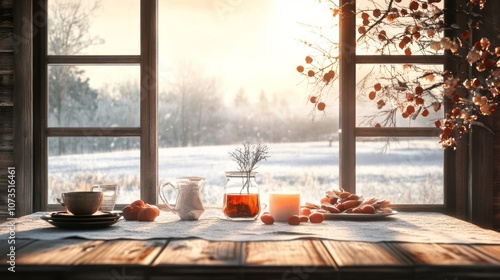 Cozy Winter Table Setting b...