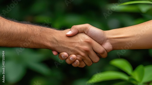 Close-up of a business professional shaking hands with a new connection