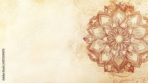 Intricate Floral Mandala Art on Vintage Background