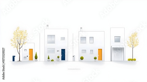 Minimalist line icon set depicting various real estate investment and mortgage finance concepts such as rental properties mortgages home ownership and financial planning in a simple photo