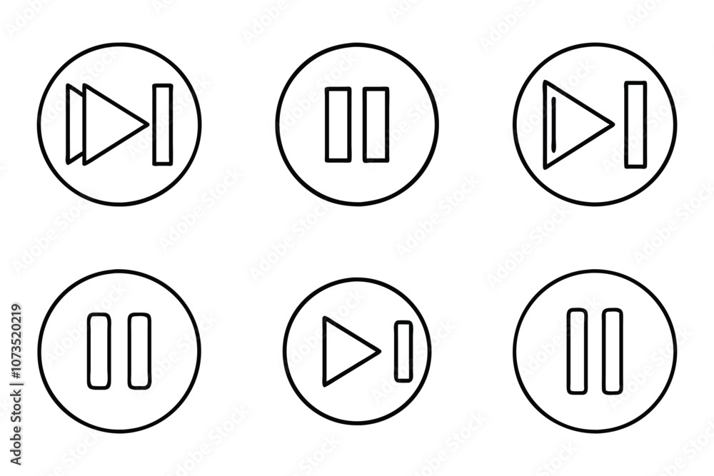 Pause icon set in vector Pause icon set in vector