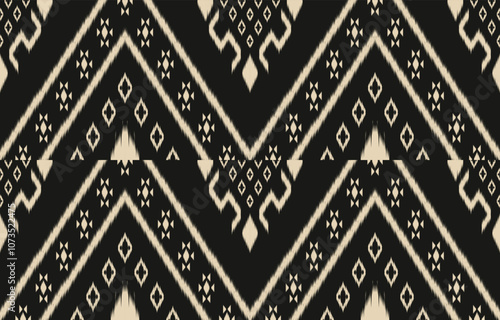 Ethnic abstract ikat art. Aztec ornament print. geometric ethnic pattern seamless  color oriental.  Design for background ,curtain, carpet, wallpaper, clothing, wrapping, Batik, vector illustration.