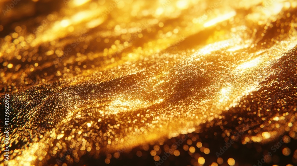 Close-up of a golden surface with soft, warm light. It's like liquid gold, shimmering and sparkling. Close-up of a golden surface with soft, warm light. It's like liquid gold, shimmering and sparkling.