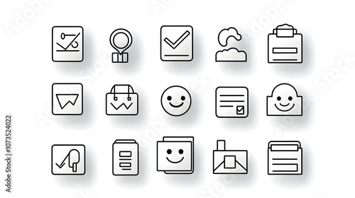 Collection of line icons for client feedback with rating scale happy face and review forms  set of symbols for user experience satisfaction evaluation and business analytics