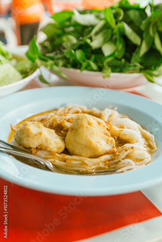 Thai Rice Noodles in Fish Curry Sauce