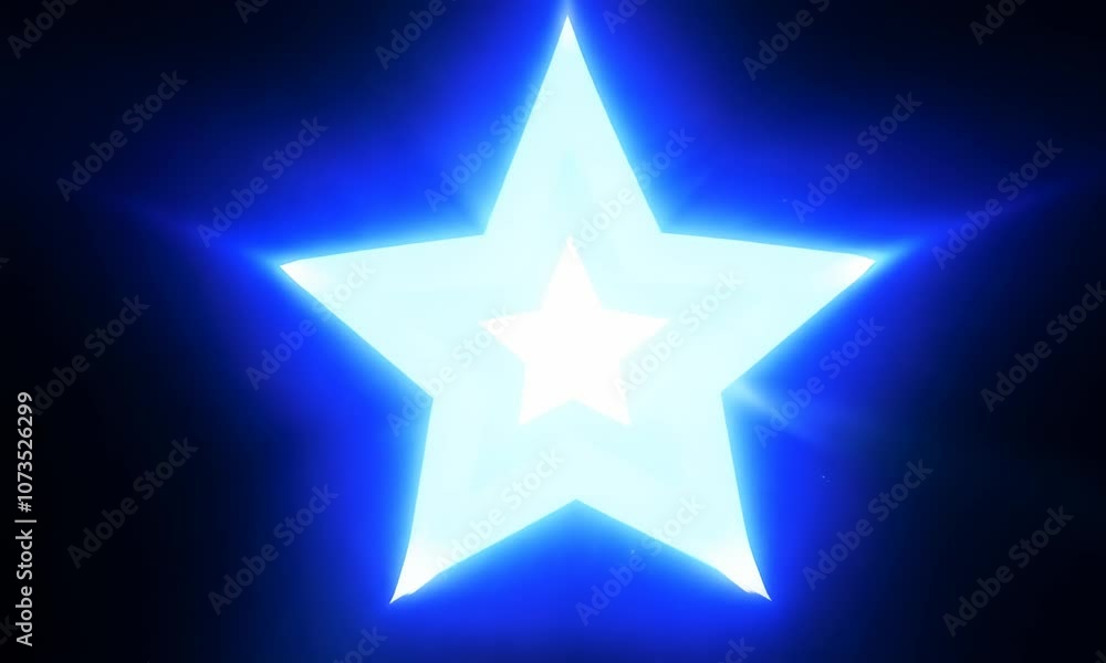 Loop center flickering golw blue star optical lens flares shine light animation art on black abstract background. Lighting lamp rays effect dynamic bright video footage Loop center flickering golw blue star optical lens flares shine light animation art on black abstract background. Lighting lamp rays effect dynamic bright video footage