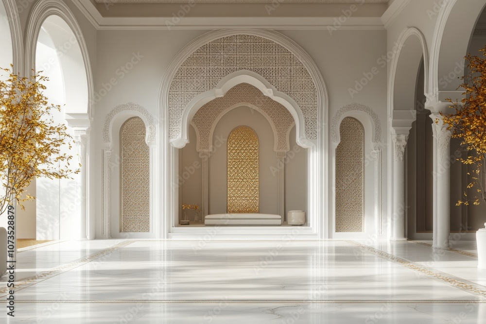 Traditional arched interior with intricate decor Traditional arched interior with intricate decor