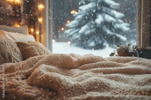 Cozy Bed with a View of a S...