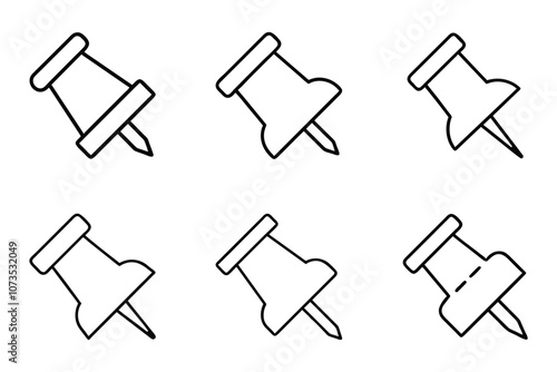 Push pin icon set in vector art