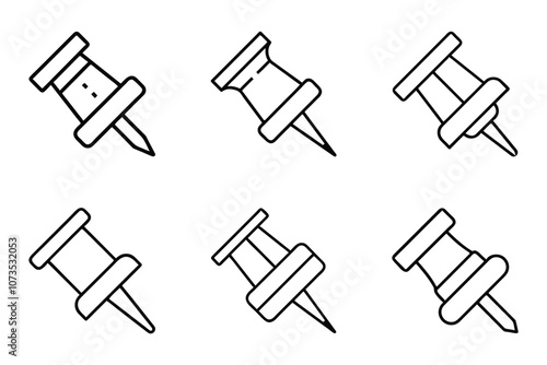 Push pin icon set in vector art