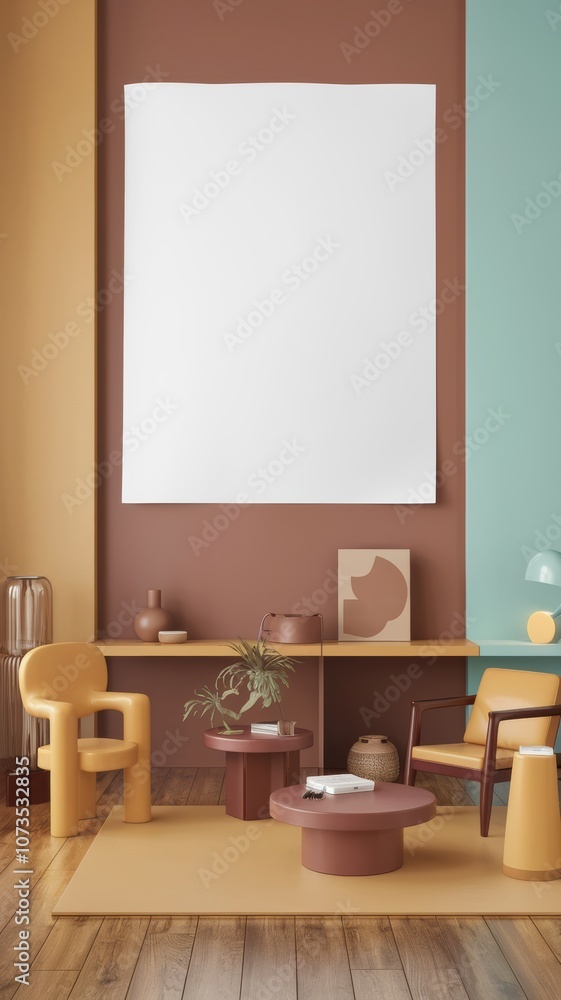 Chic Living Room Design: Modern furniture in earthy tones with a blank canvas backdrop, perfect for interior decor inspiration. Chic Living Room Design: Modern furniture in earthy tones with a blank canvas backdrop, perfect for interior decor inspiration.