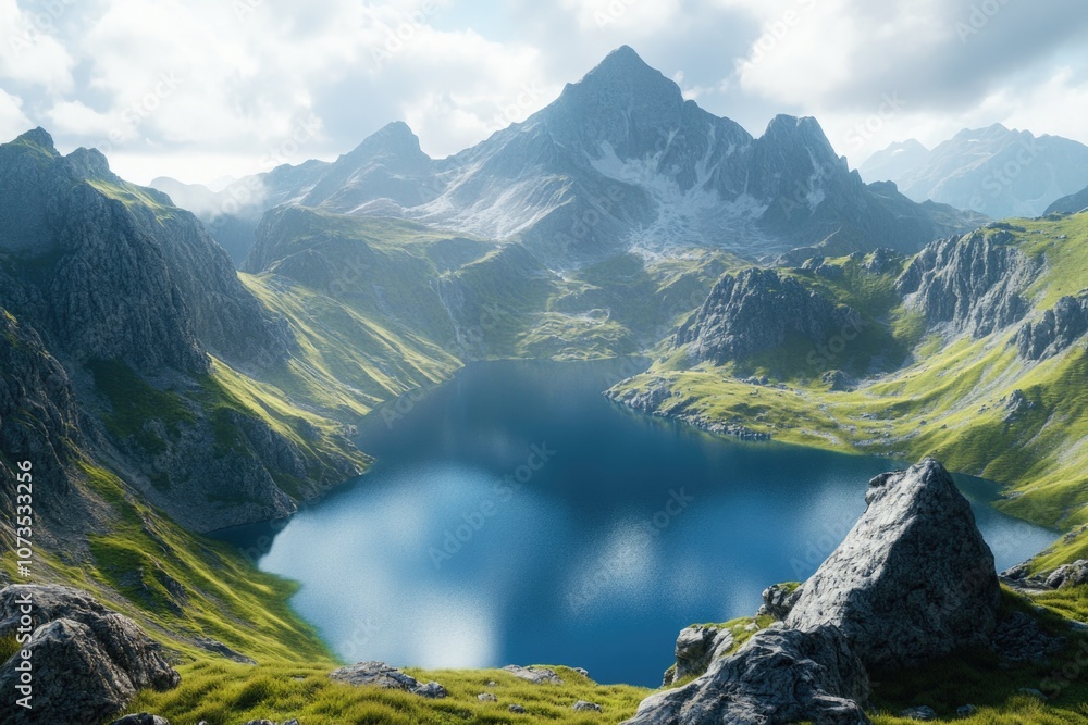 Obraz premium Mountain Lake Landscape