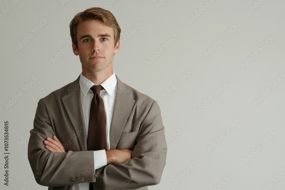 Confident businessman in suit with arms crossed Confident businessman in suit with arms crossed