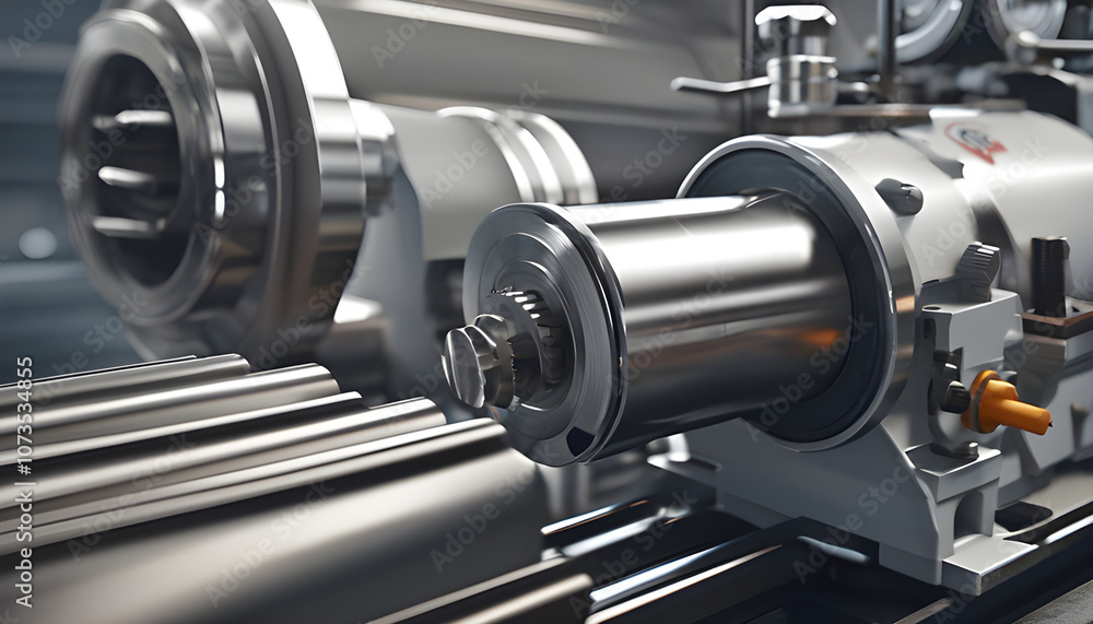 A minimalist view of a well-organized factory with modern machinery arranged in perfect order A minimalist view of a well-organized factory with modern machinery arranged in perfect order